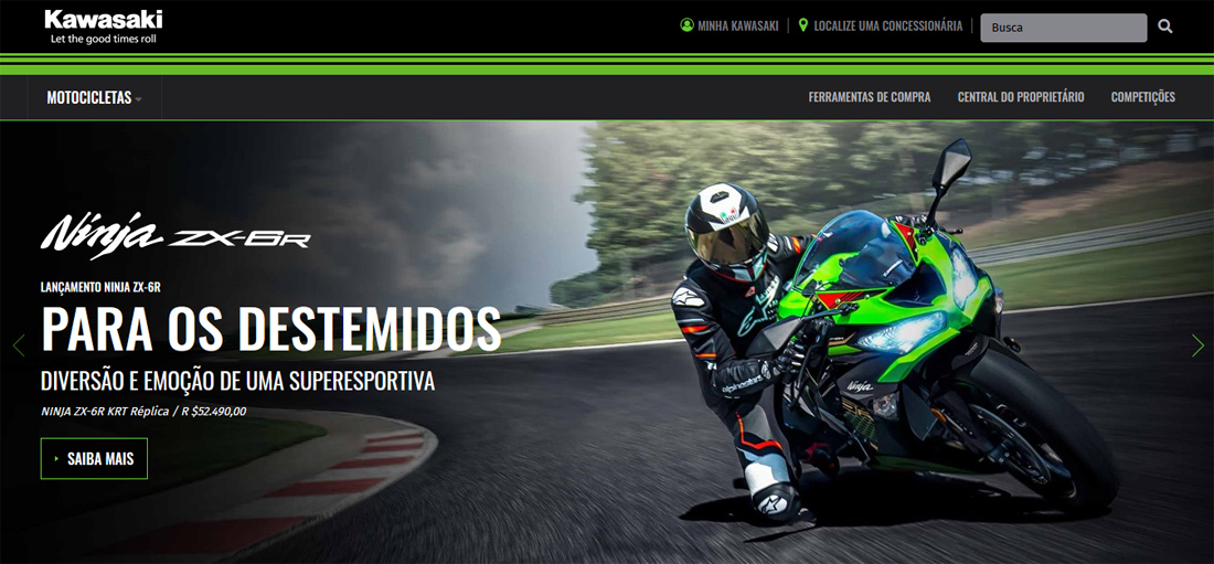 Novo site da Kawasaki Motores do Brasil Ltda.